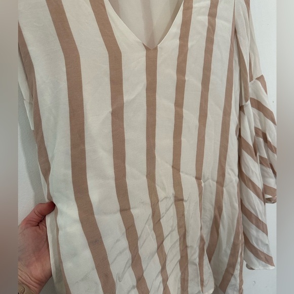 House of Harlow 1960 x Revolve Tallulah White Pink Ruffle Striped Dress Women XS - Picture 6 of 9